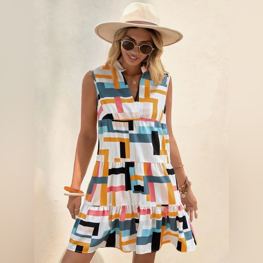 Emery Rose Geometric Dress L - Picture 5 of 11